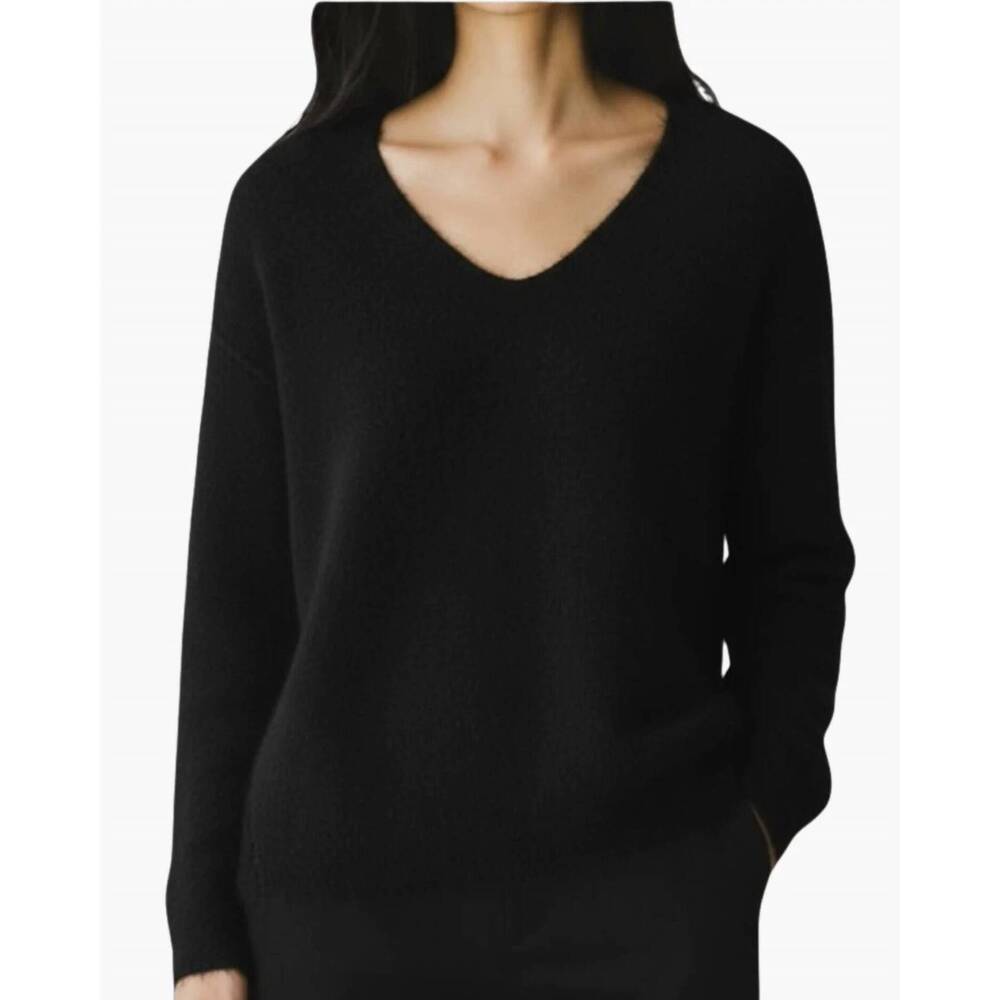 NEW JUMPER1234 cashmere brushed boxy v neck sweater in night